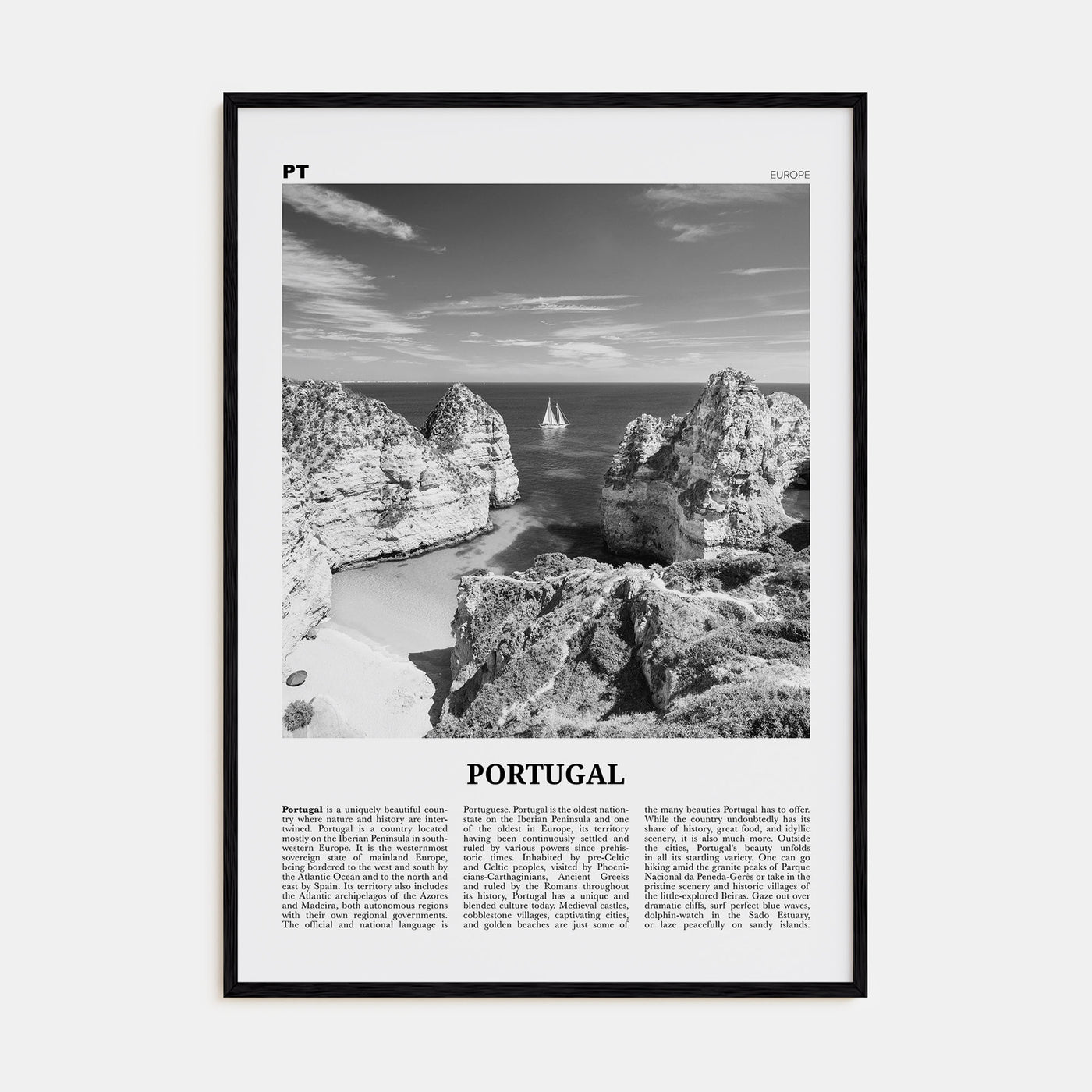 Portugal Travel B&W No 3 Poster