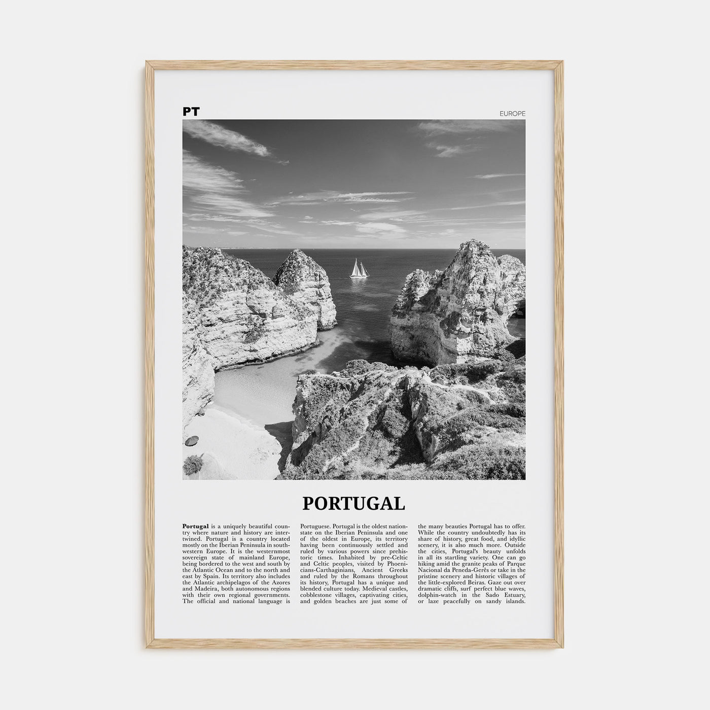 Portugal Travel B&W No 3 Poster