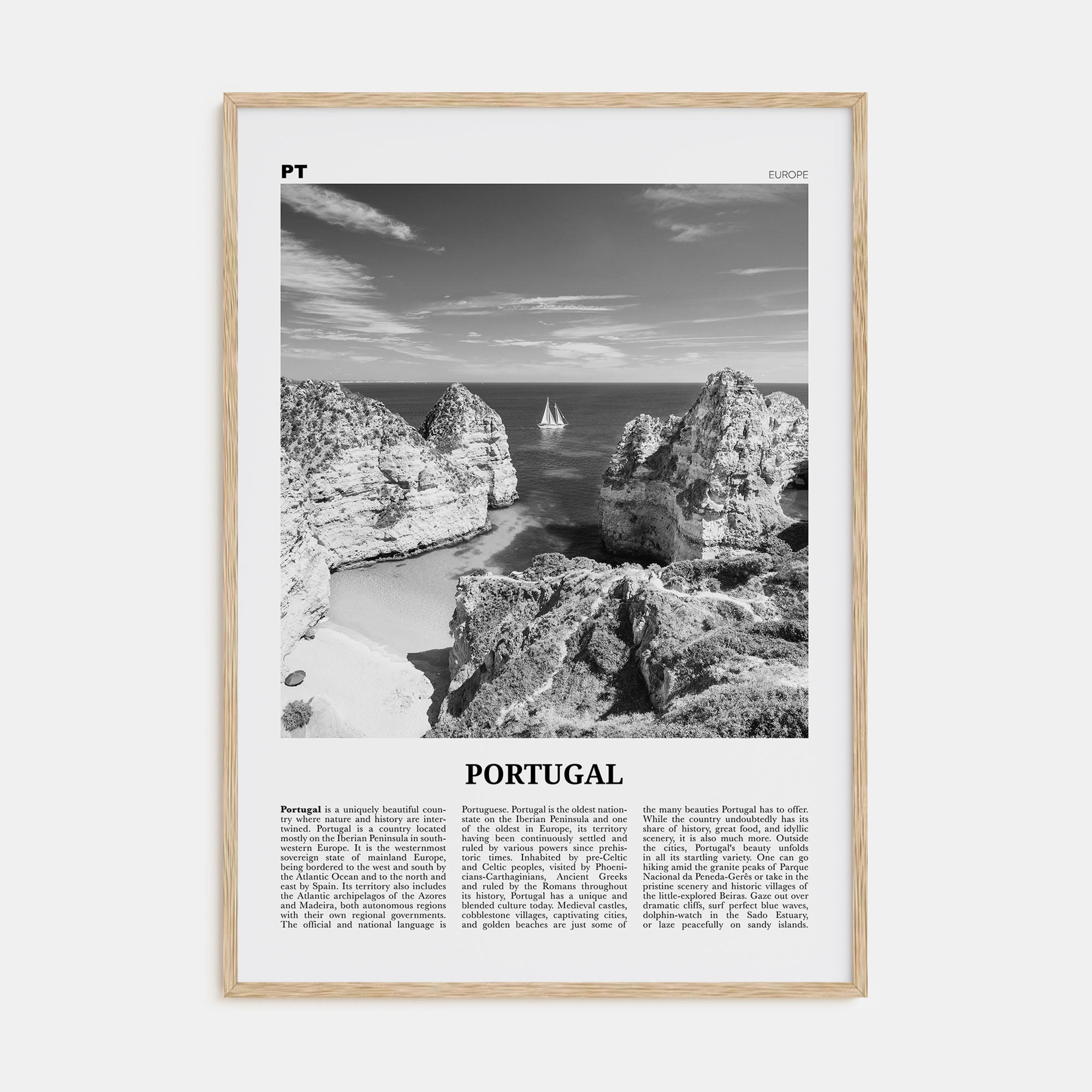 Portugal Travel B&W No 3 Poster