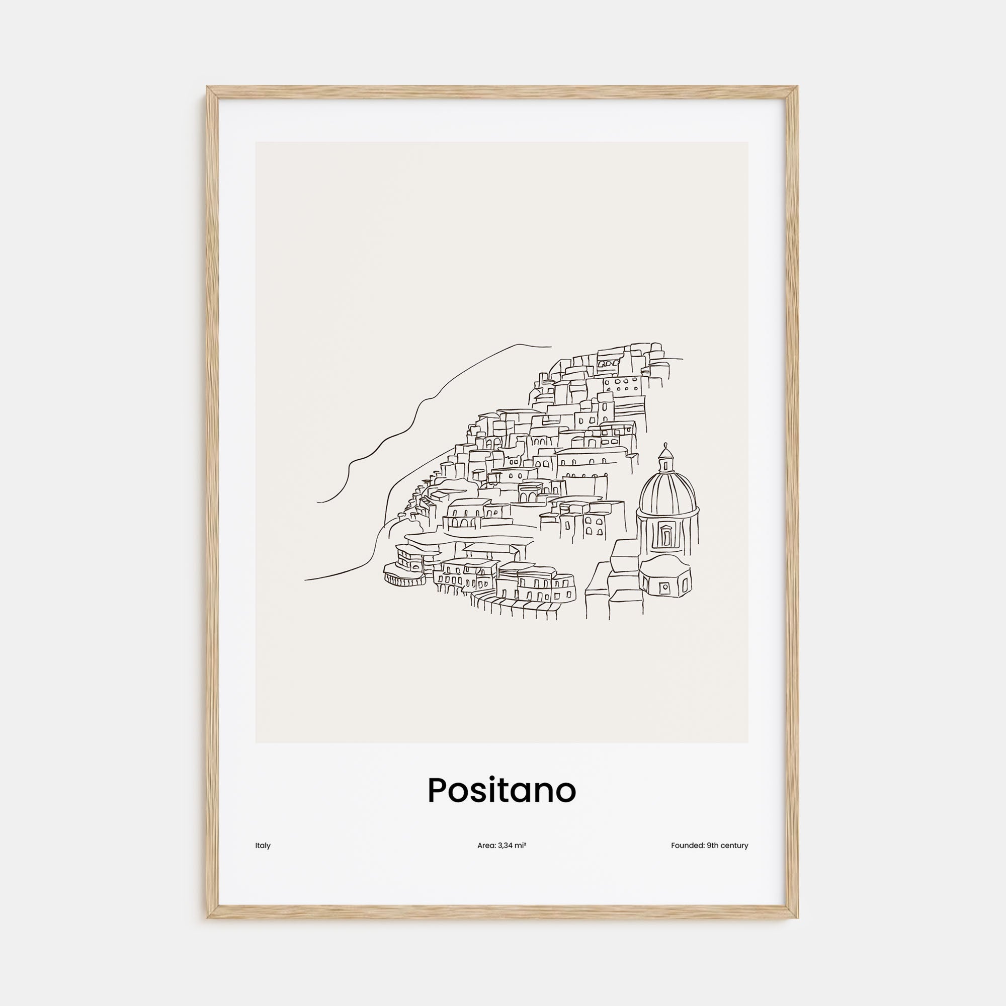 Positano Drawn Poster