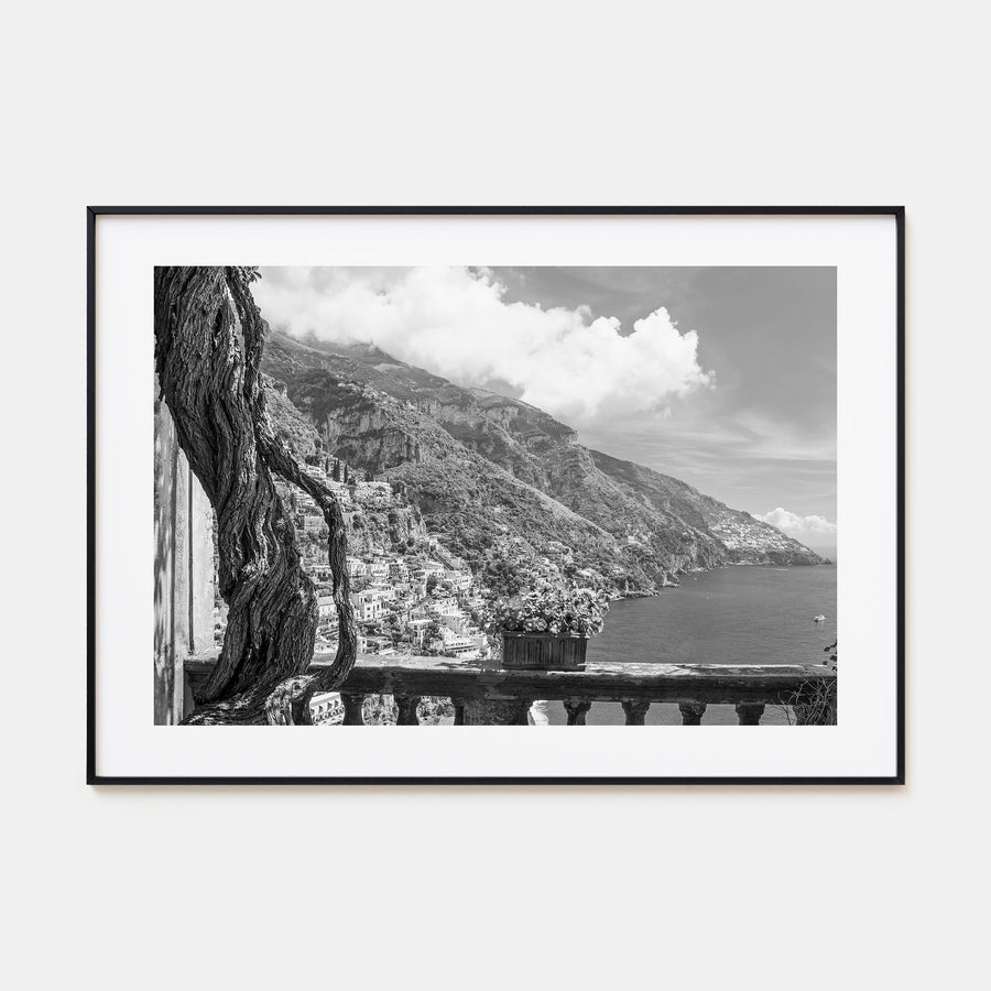 Positano Landscape B&W No 1 Poster