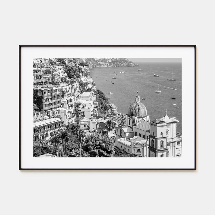 Positano Landscape B&W No 2 Poster