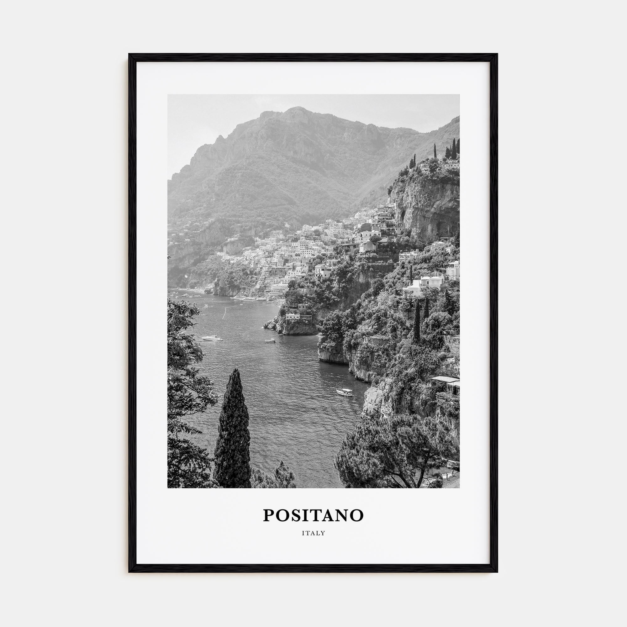 Positano Portrait B&W No 1 Poster
