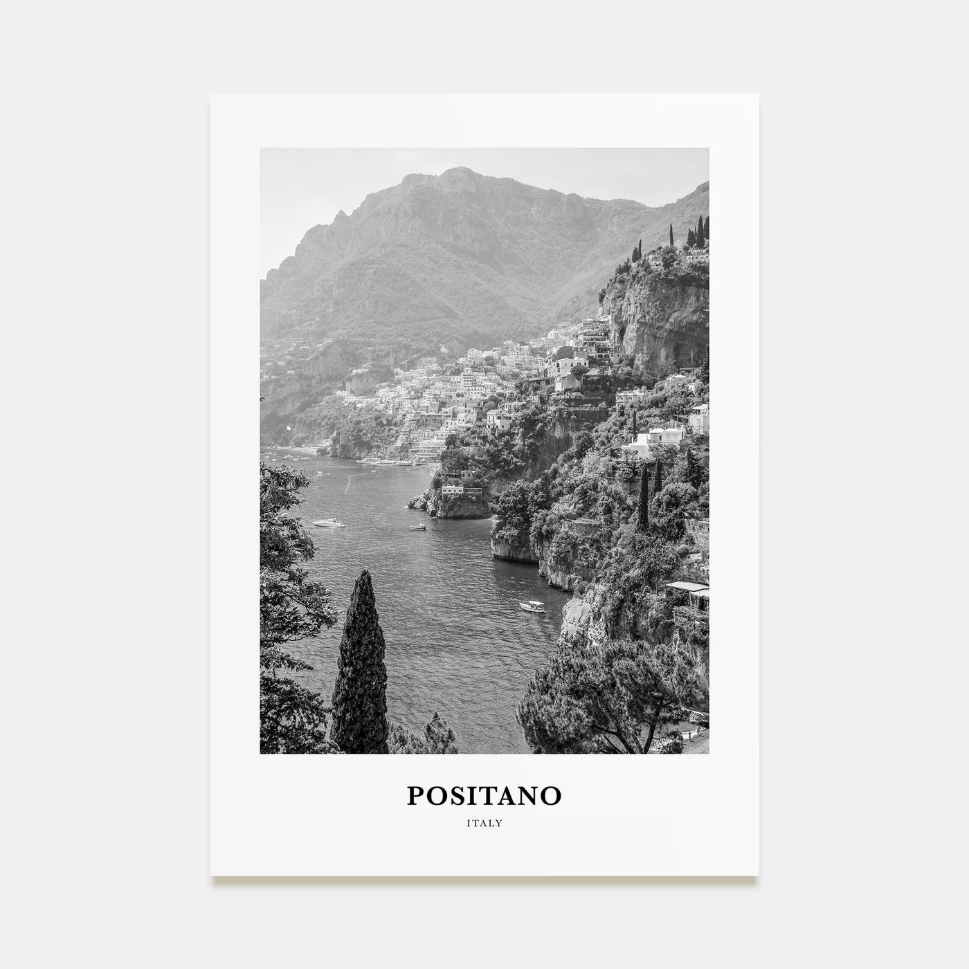 Positano Portrait B&W No 1 Poster
