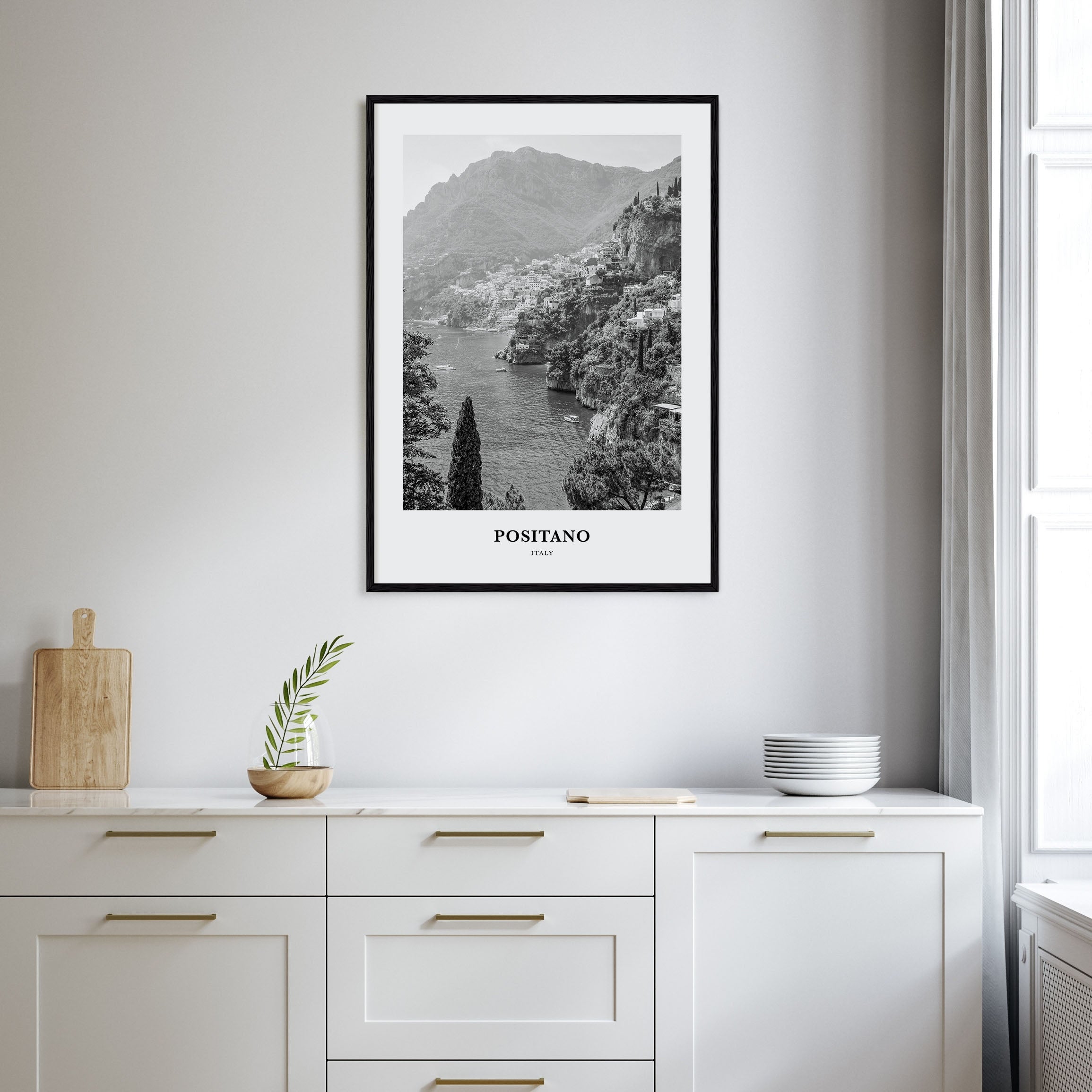 Positano Portrait B&W No 1 Poster