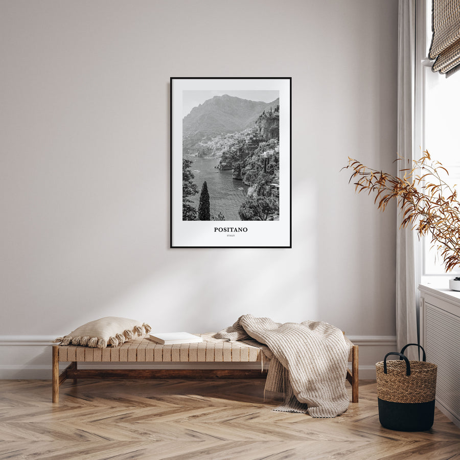 Positano Portrait B&W No 1 Poster