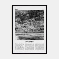 Positano Travel B&W No 2 Poster