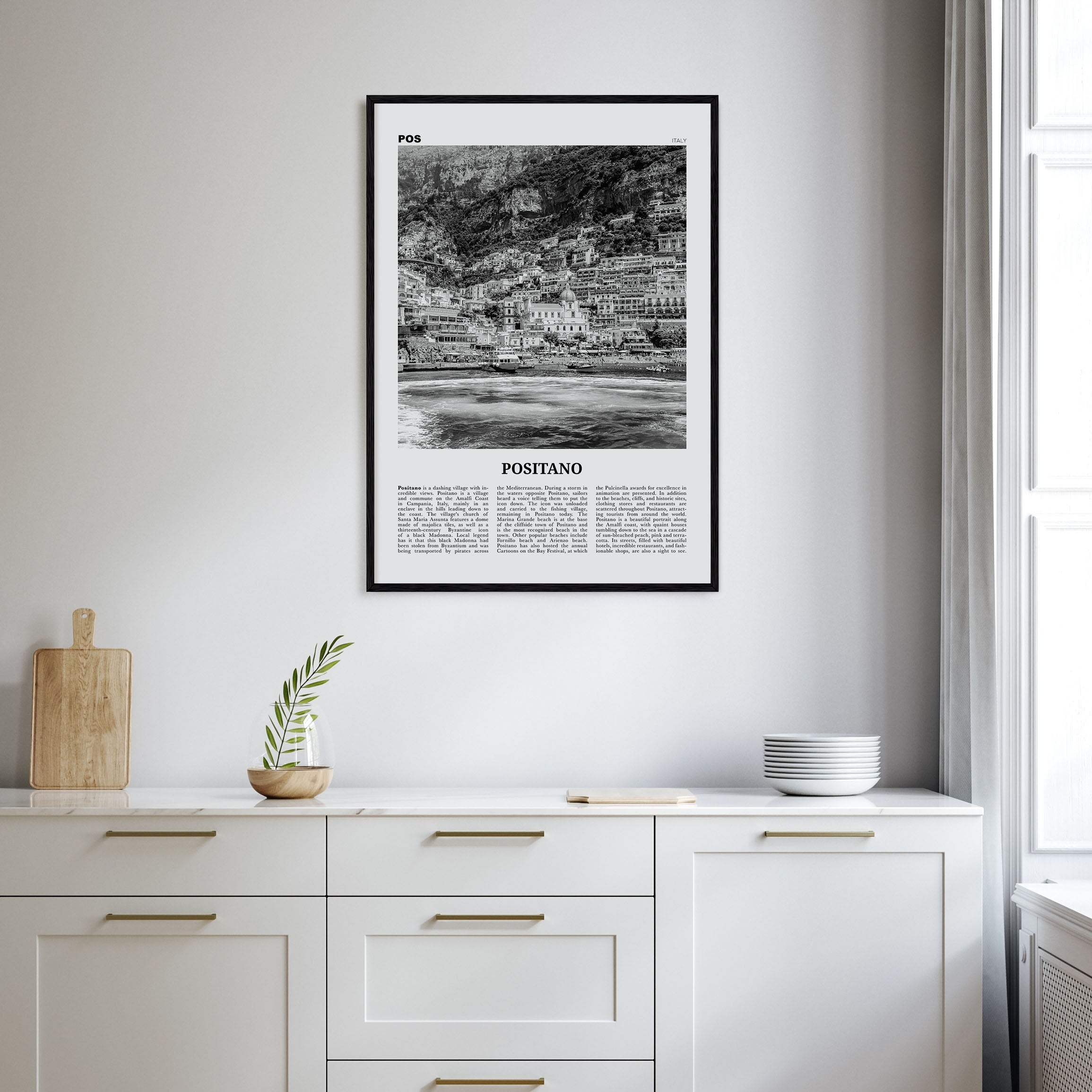 Positano Travel B&W No 2 Poster