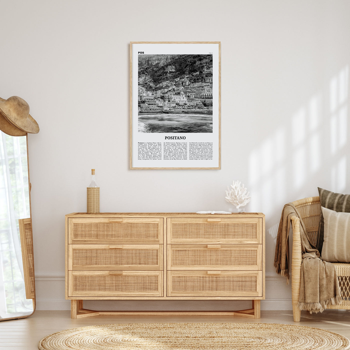 Positano Travel B&W No 2 Poster