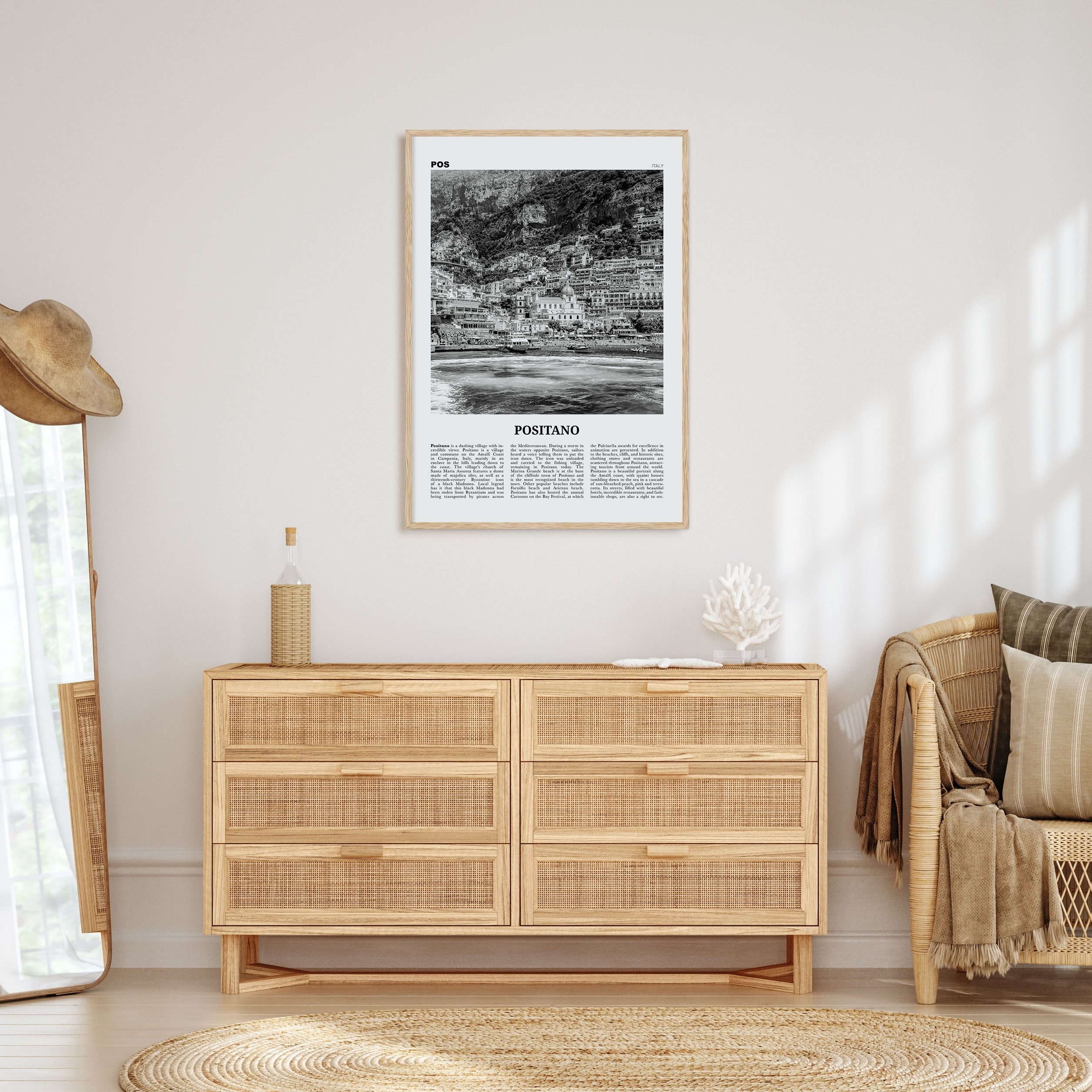 Positano Travel B&W No 2 Poster