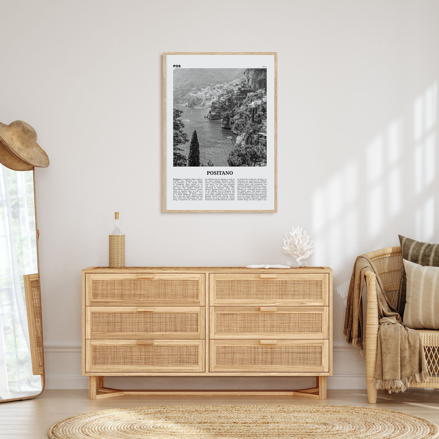 Positano Travel B&W No 3 Poster