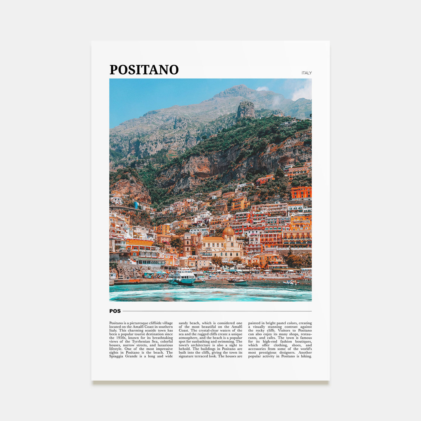 Positano Travel Color No 1 Poster