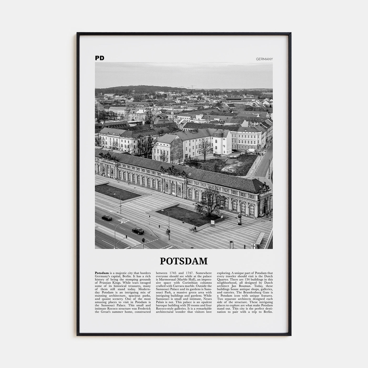 Potsdam Travel B&W Poster