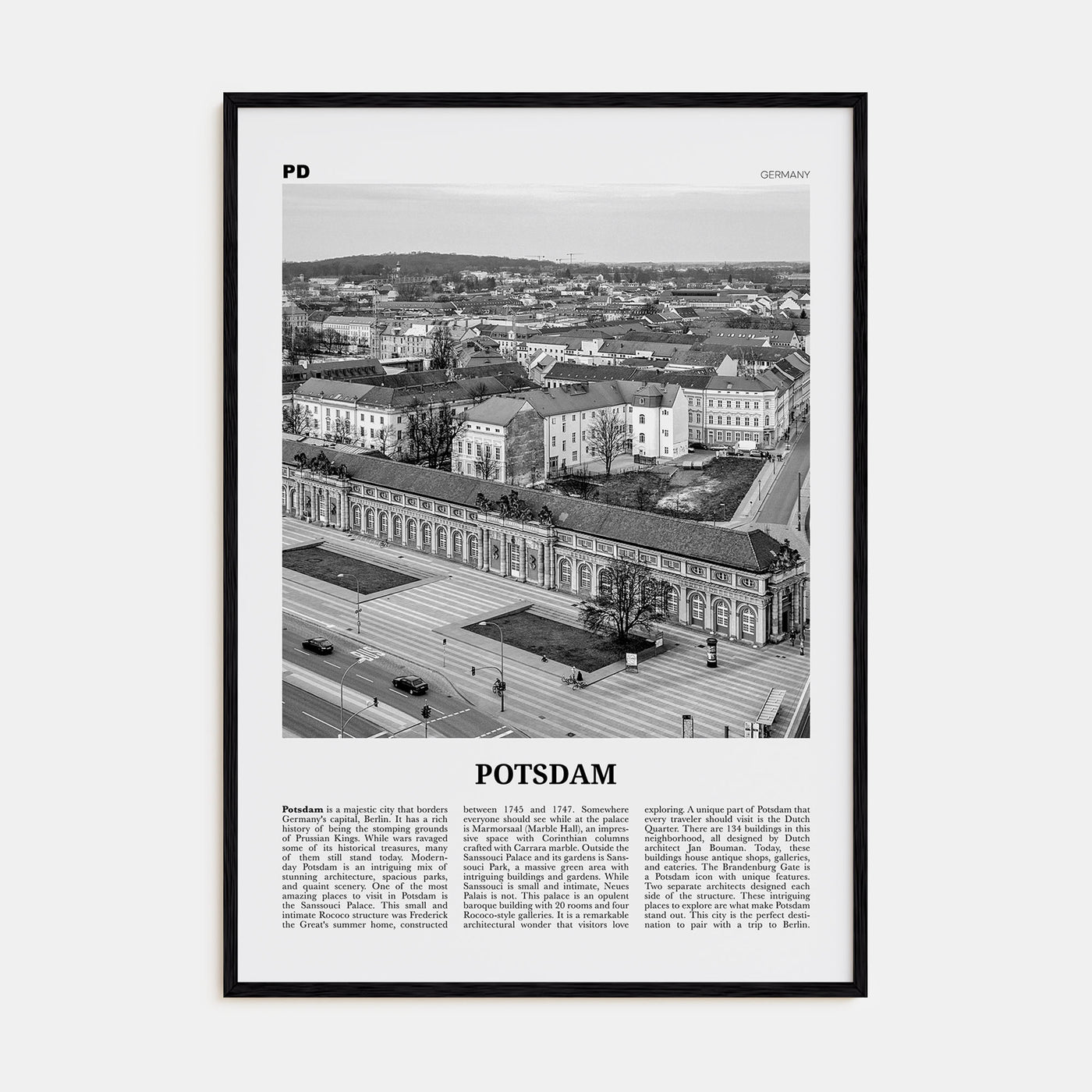 Potsdam Travel B&W Poster