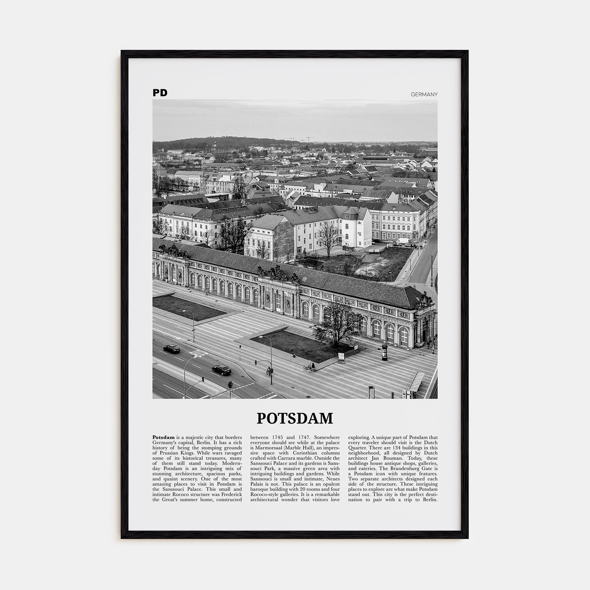 Potsdam Travel B&W Poster