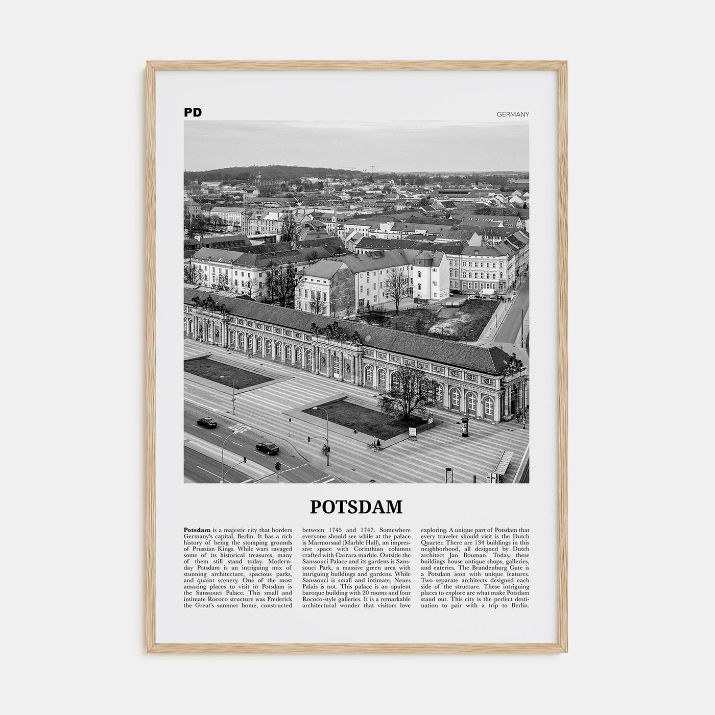 Potsdam Travel B&W Poster