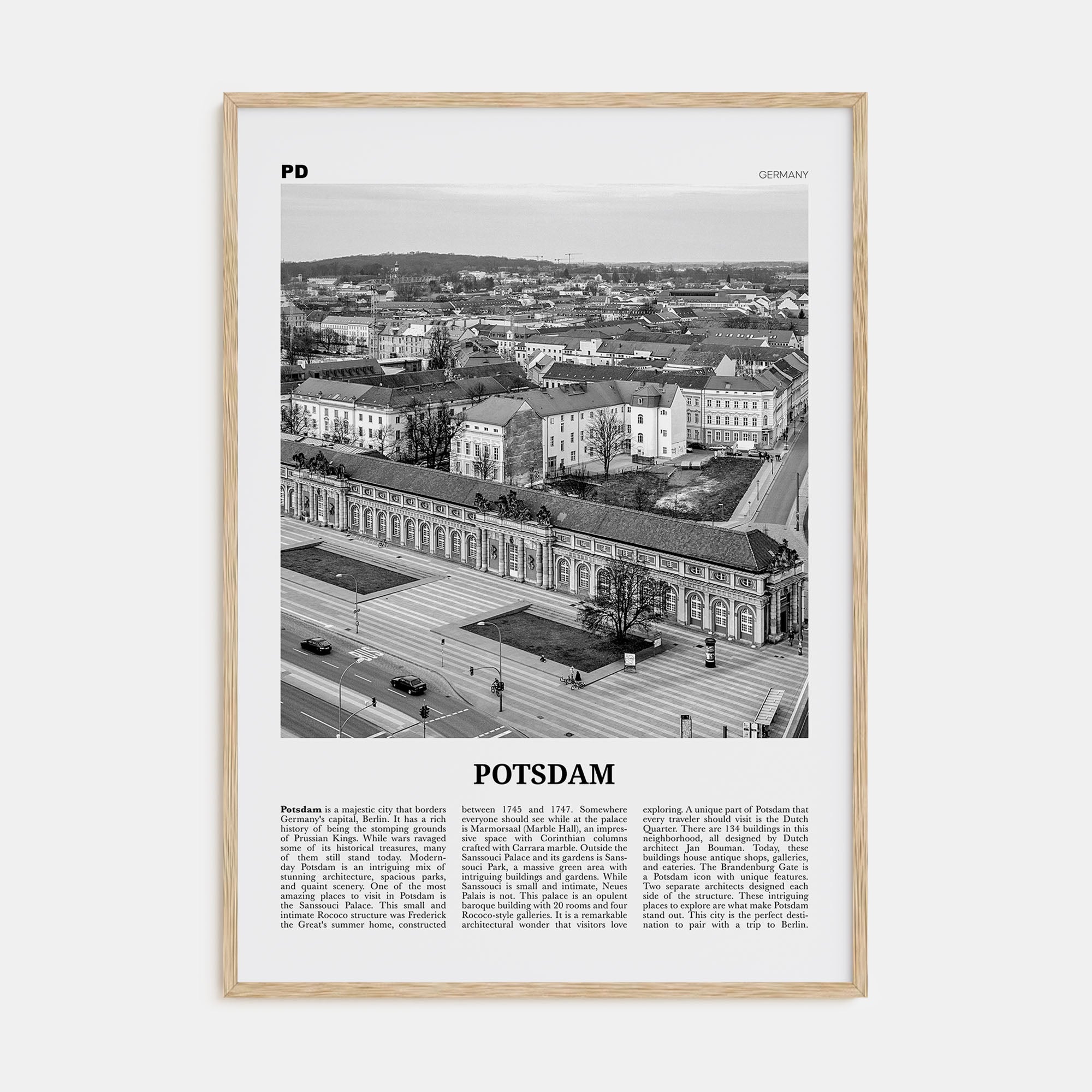 Potsdam Travel B&W Poster