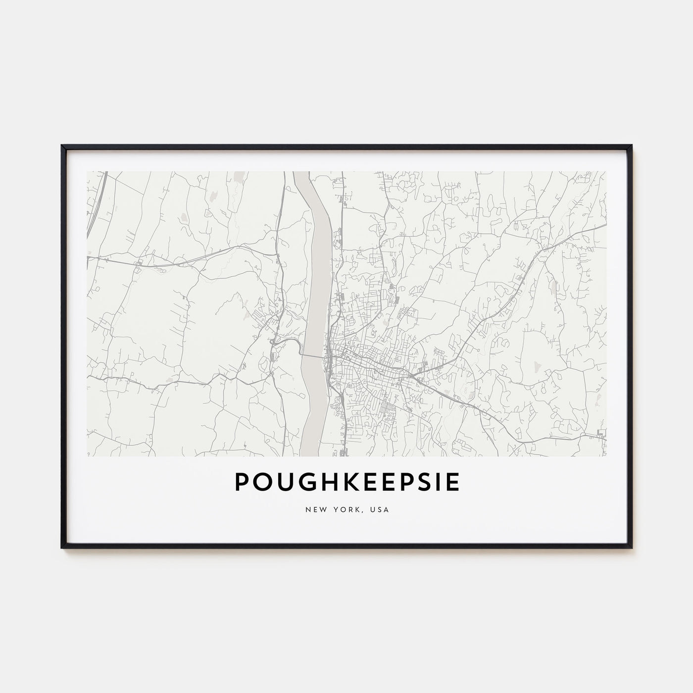 Poughkeepsie Map Landscape Poster