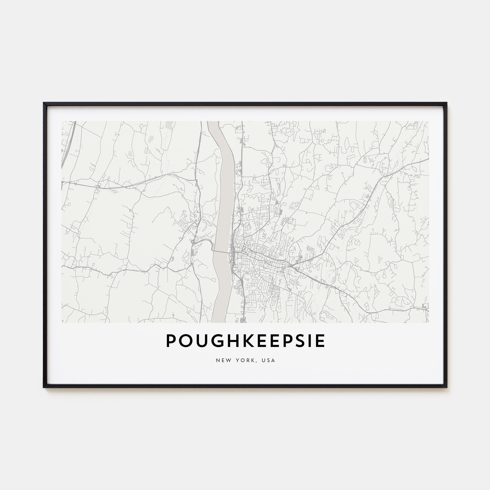Poughkeepsie Map Landscape Poster