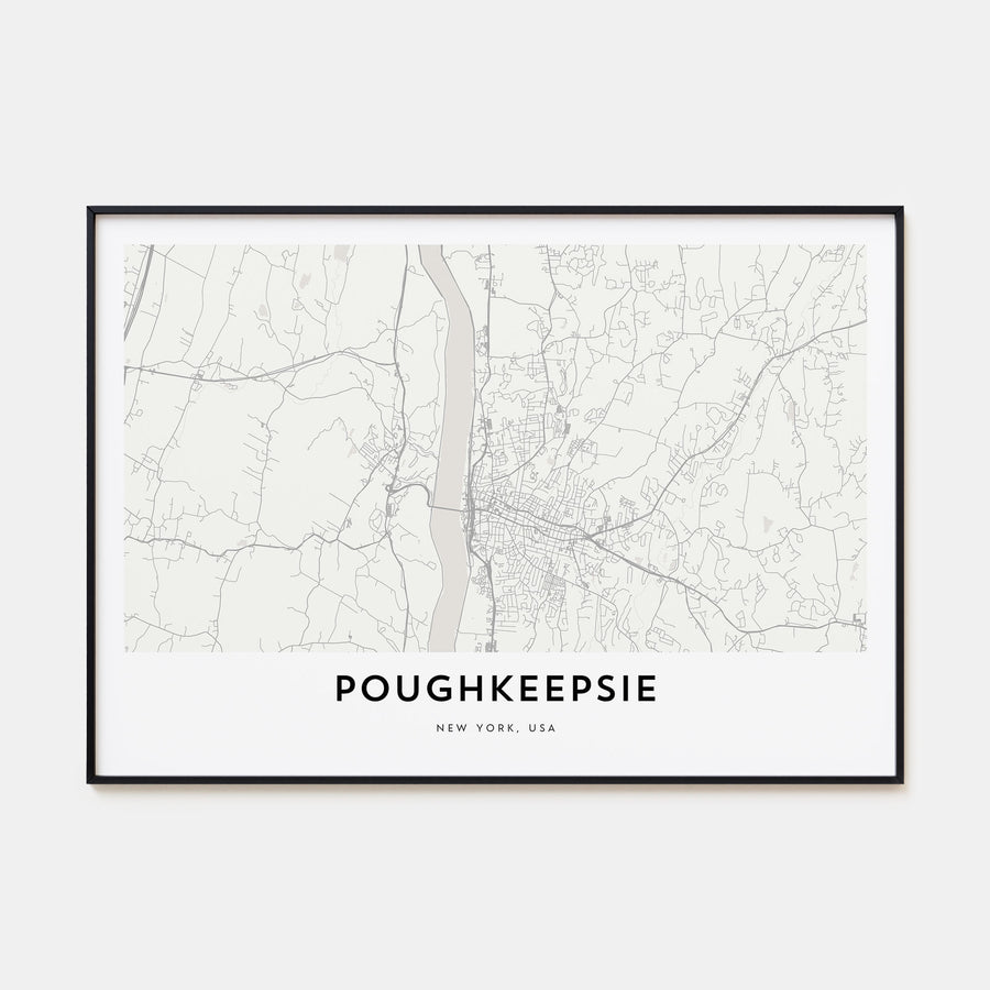 Poughkeepsie Map Landscape Poster