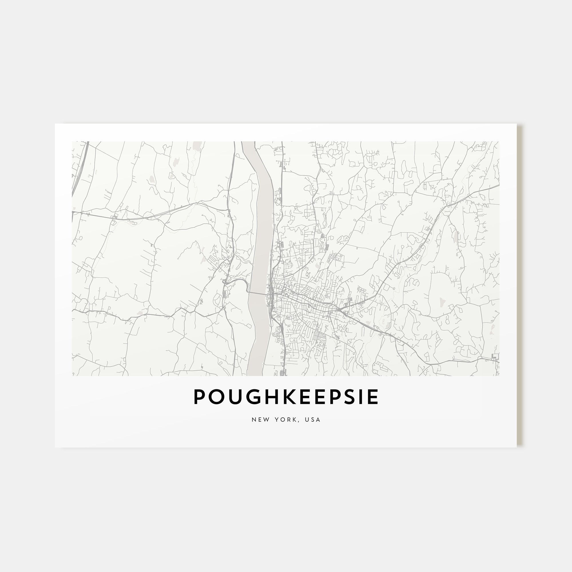 Poughkeepsie Map Landscape Poster