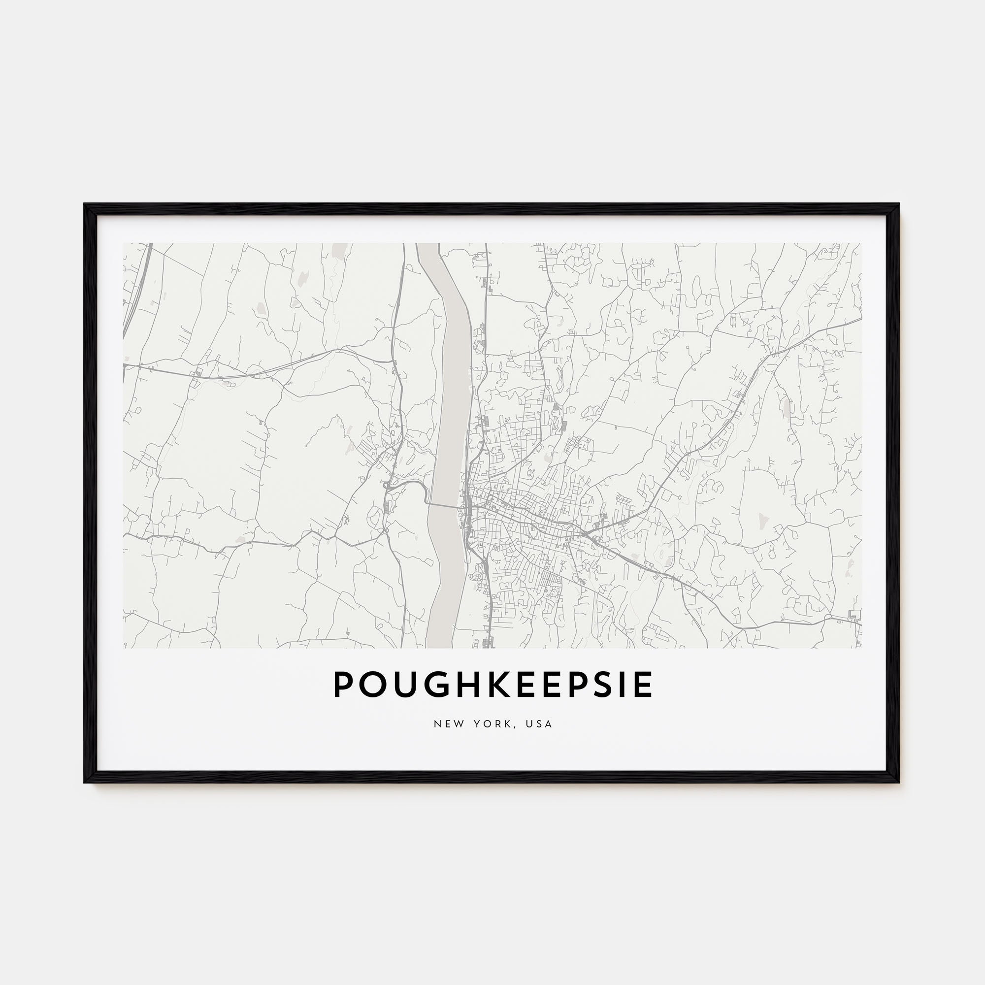 Poughkeepsie Map Landscape Poster