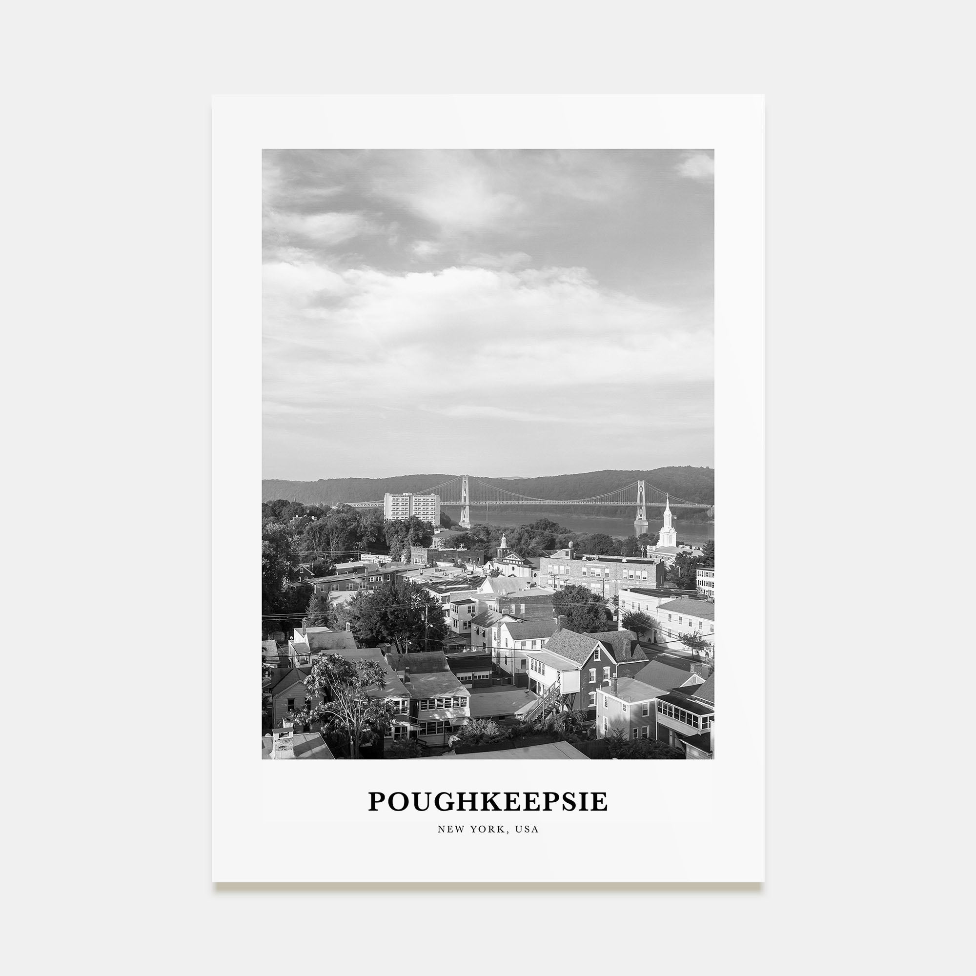 Poughkeepsie Portrait B&W Poster