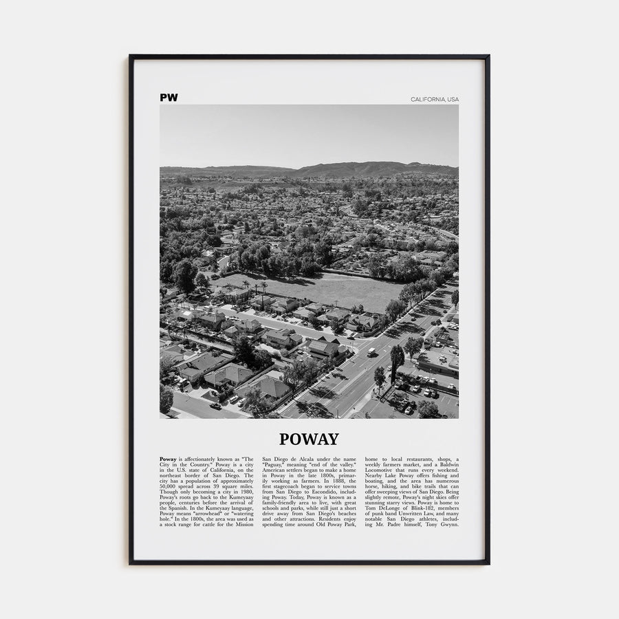 Poway Travel B&W No 1 Poster