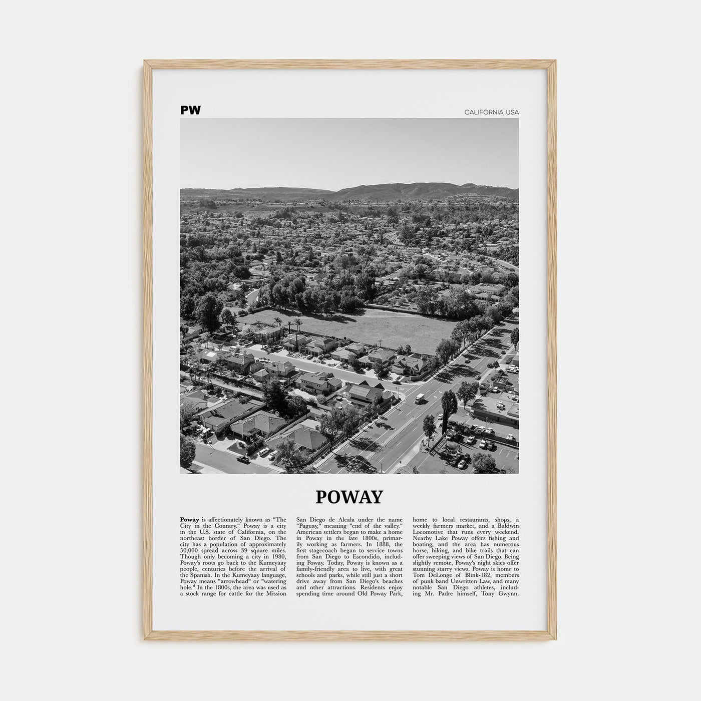Poway Travel B&W No 1 Poster