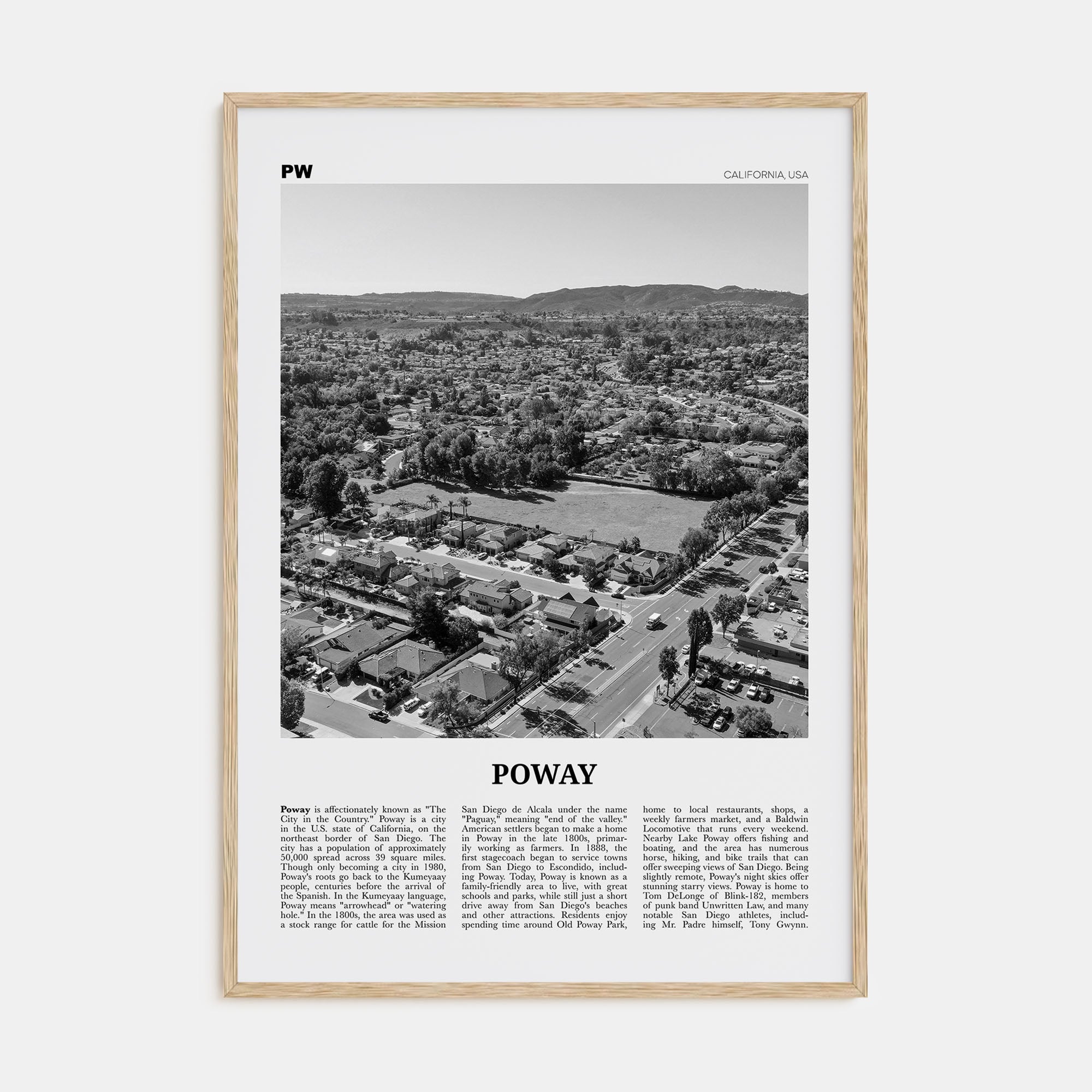 Poway Travel B&W No 1 Poster