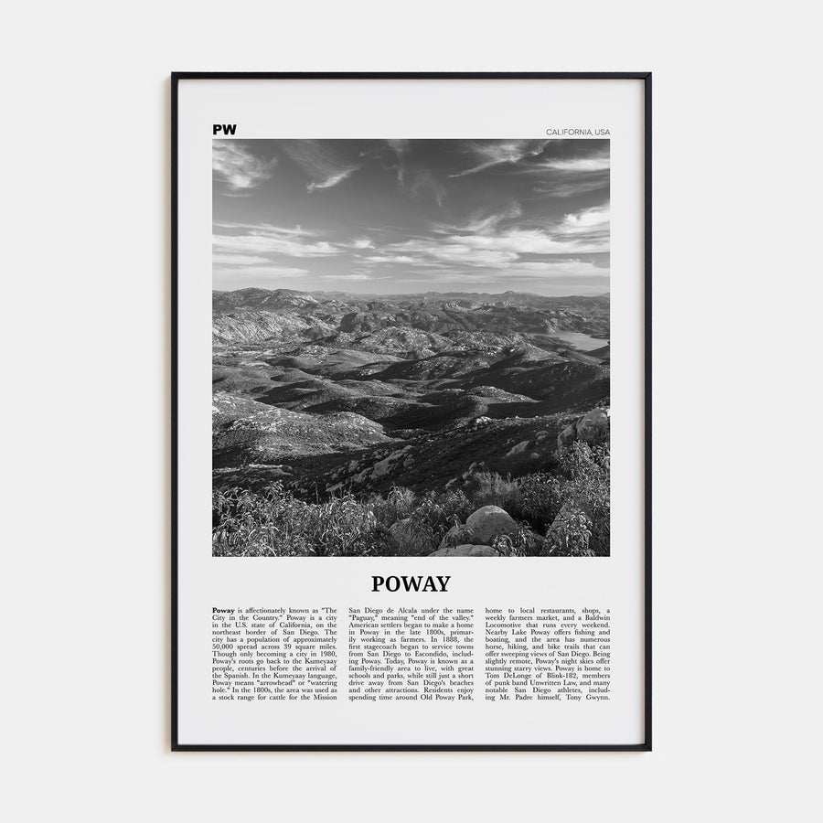 Poway Travel B&W No 2 Poster