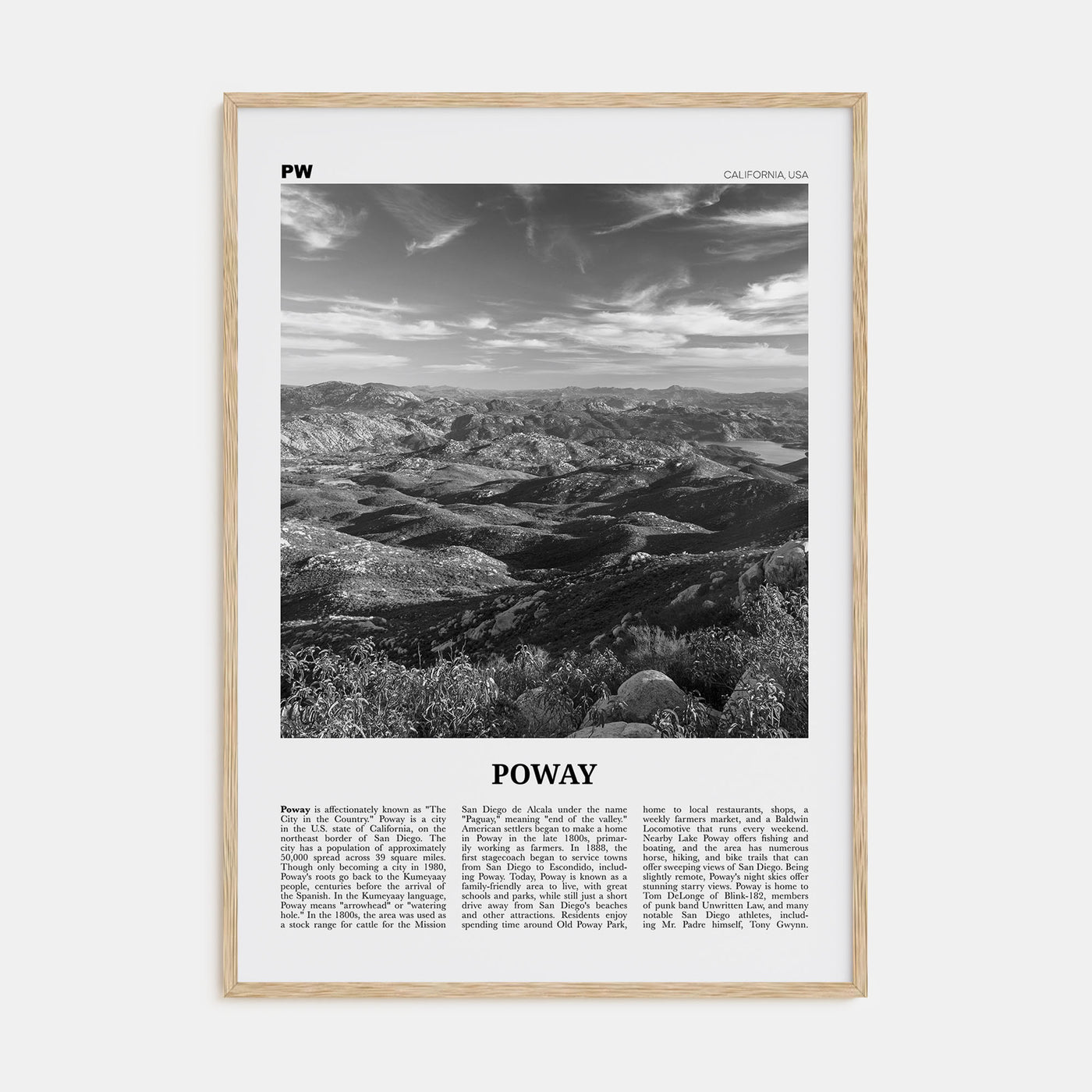 Poway Travel B&W No 2 Poster