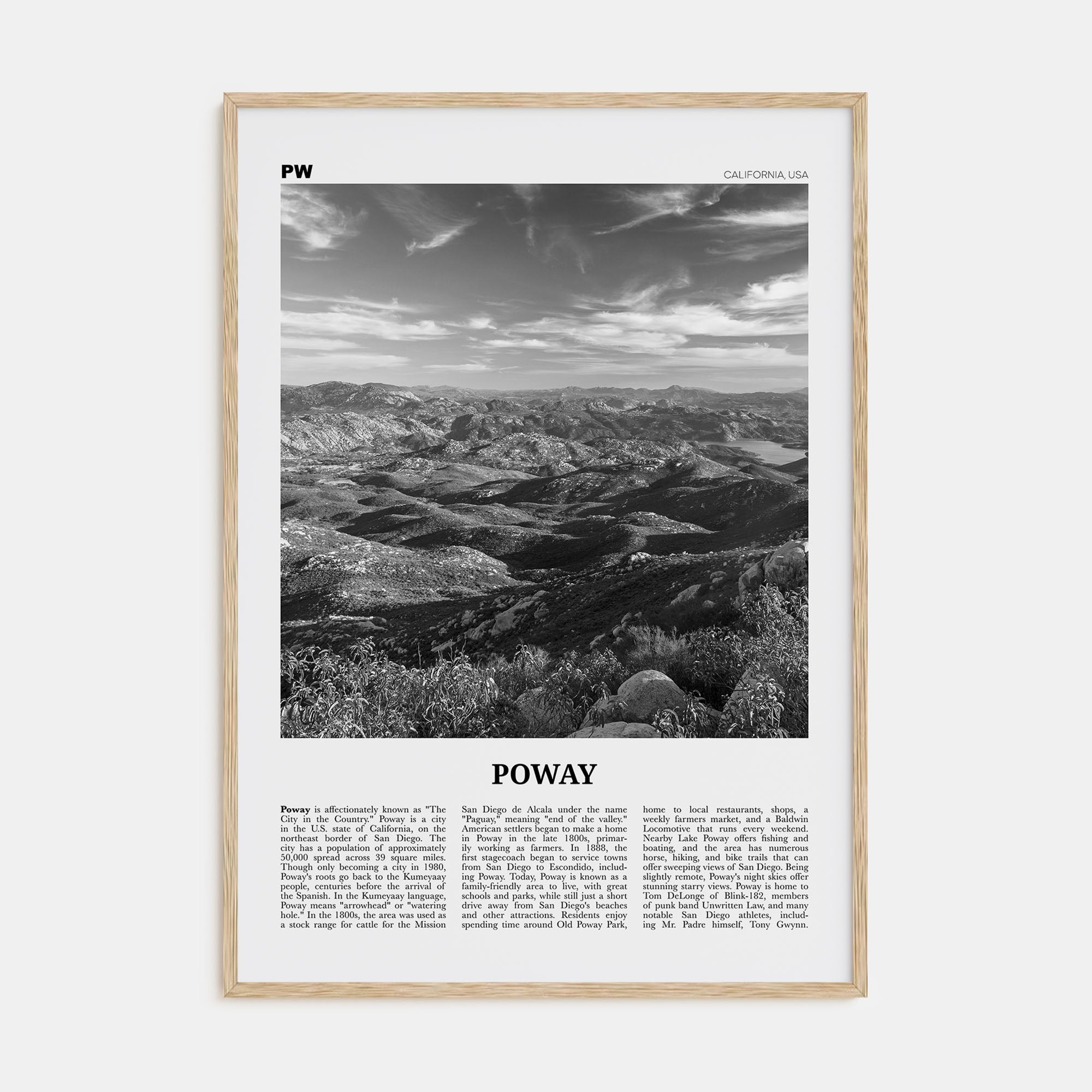 Poway Travel B&W No 2 Poster