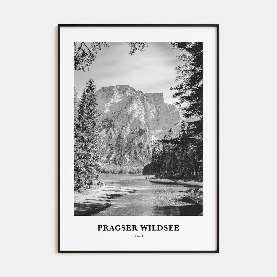 Pragser Wildsee Portrait B&W Poster