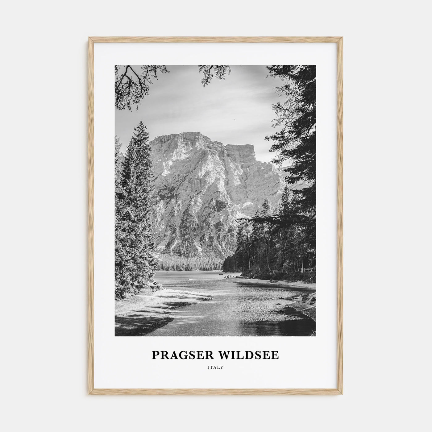 Pragser Wildsee Portrait B&W Poster