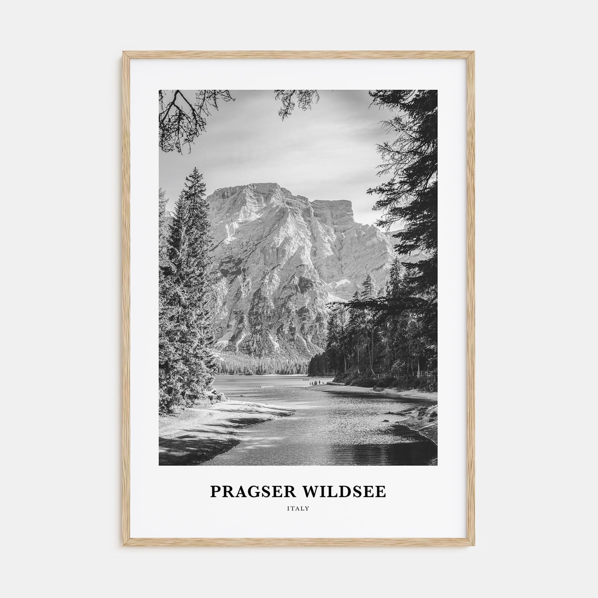 Pragser Wildsee Portrait B&W Poster