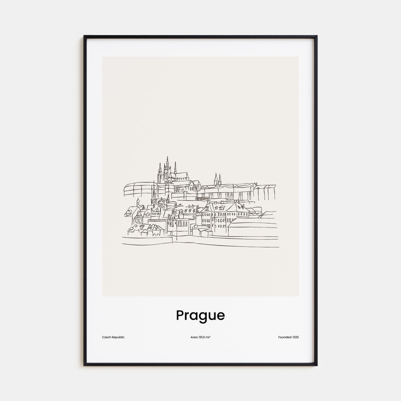 Prague Drawn Poster