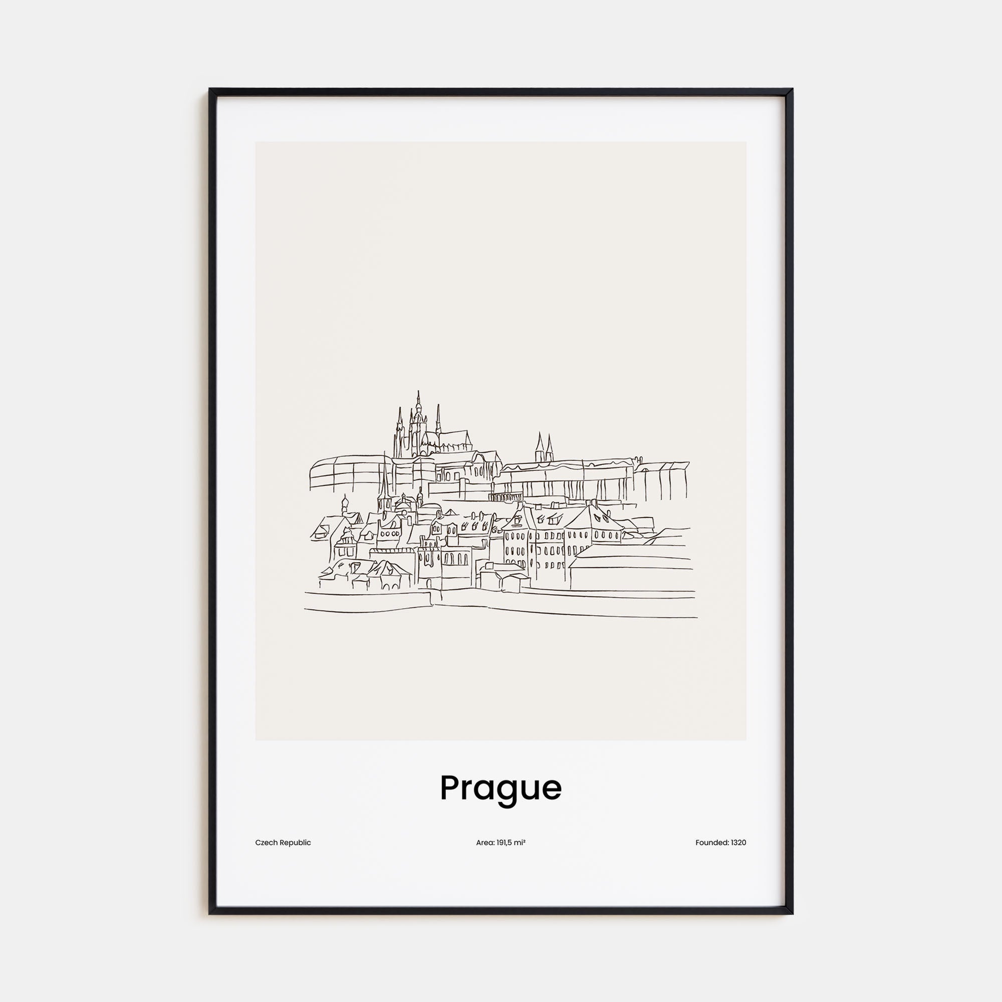 Prague Drawn Poster