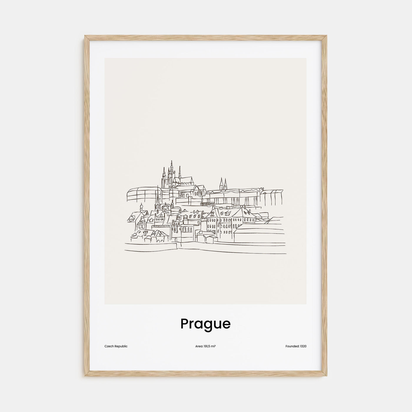Prague Drawn Poster