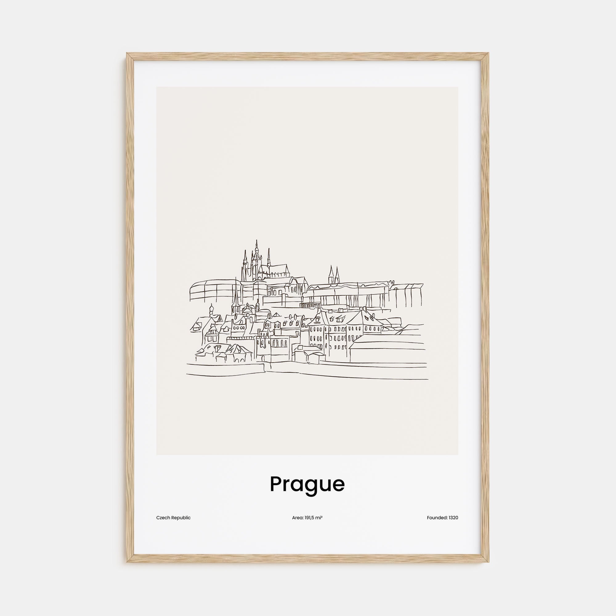 Prague Drawn Poster