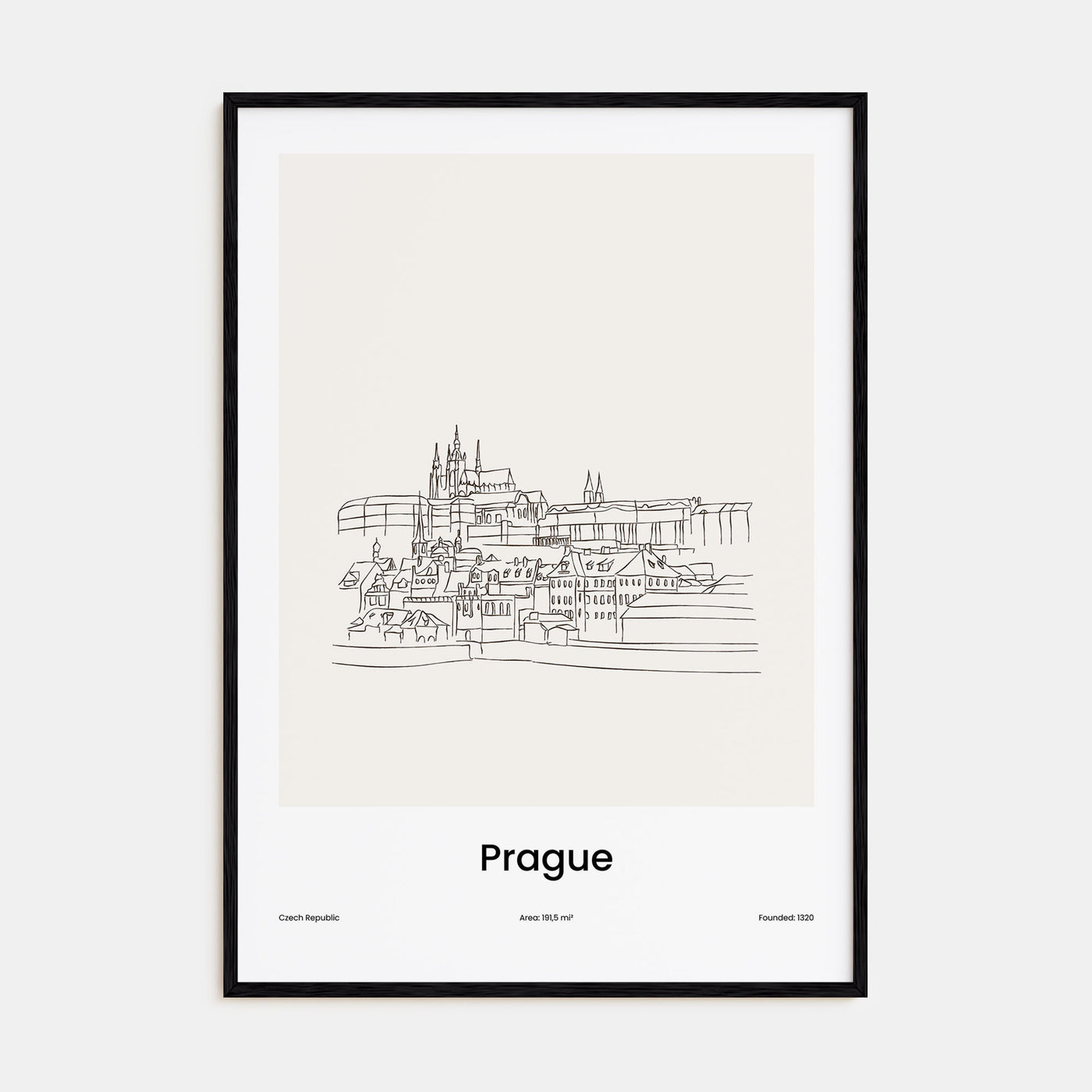 Prague Drawn Poster
