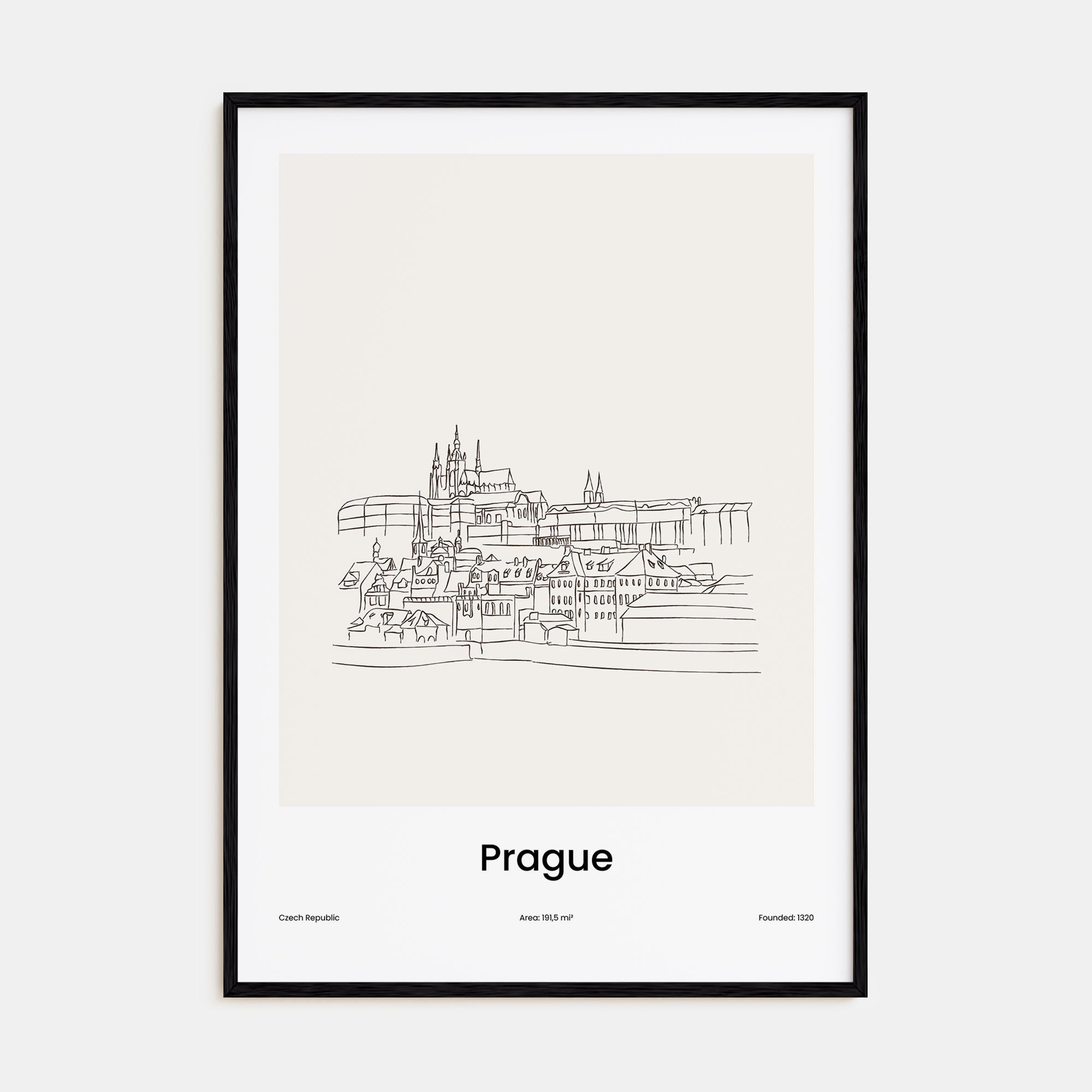 Prague Drawn Poster