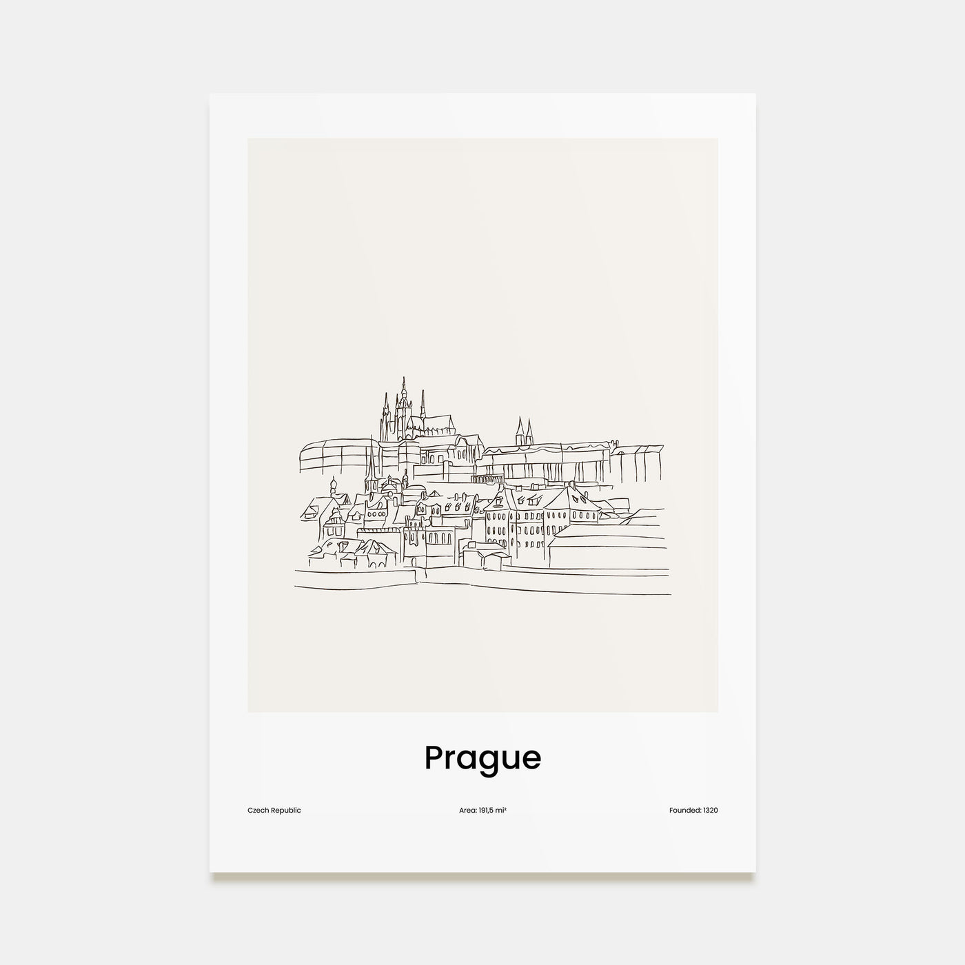 Prague Drawn Poster