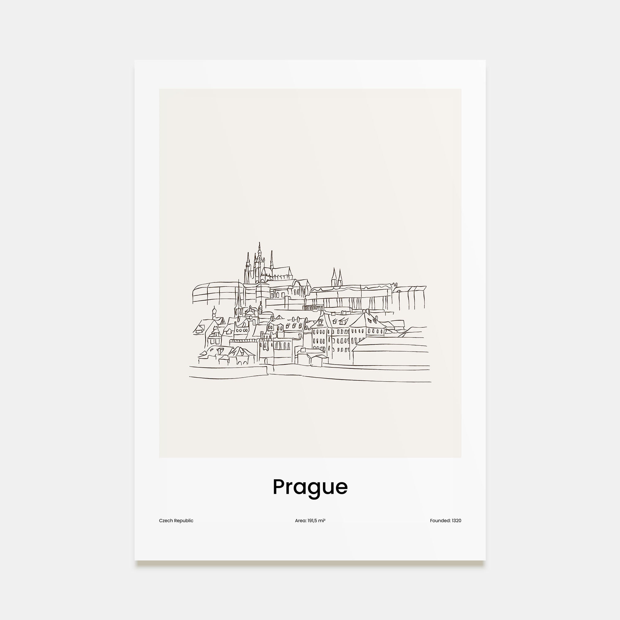 Prague Drawn Poster