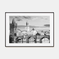 Prague Landscape B&W Poster