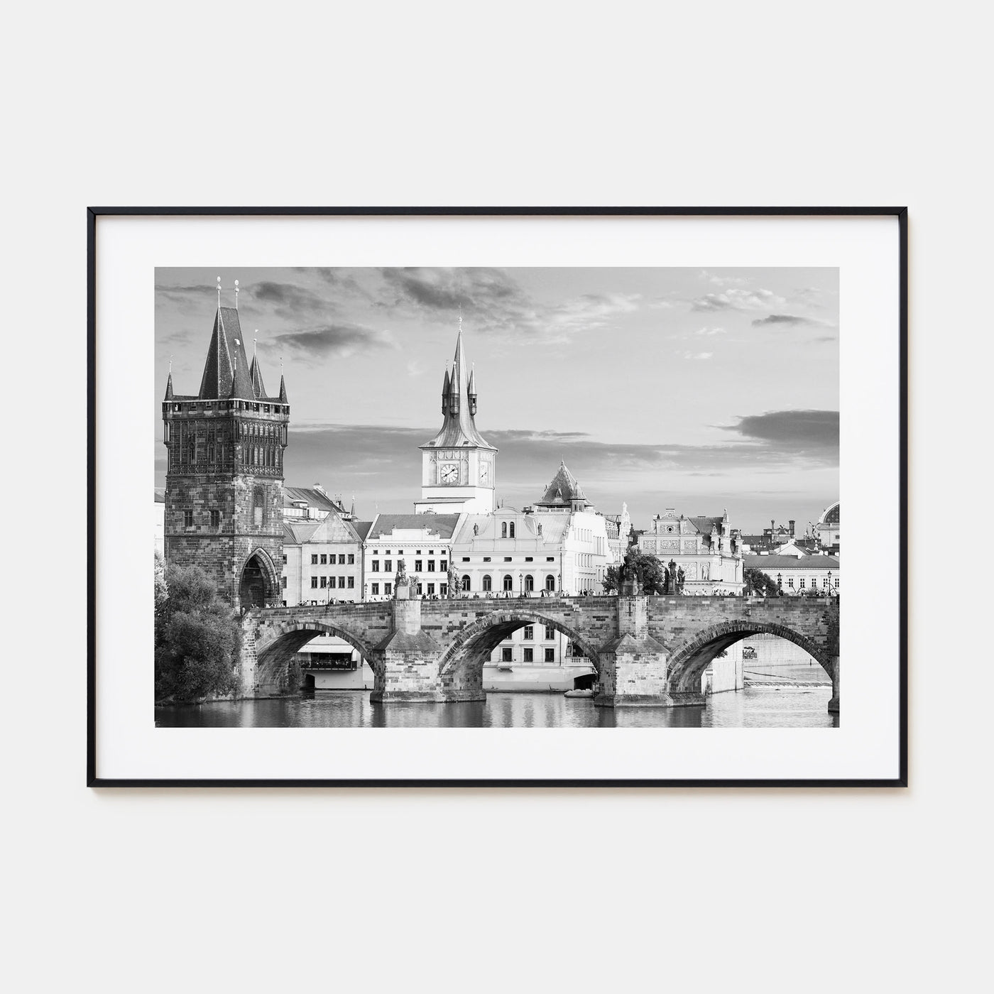 Prague Landscape B&W Poster