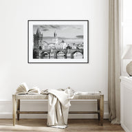 Prague Landscape B&W Poster