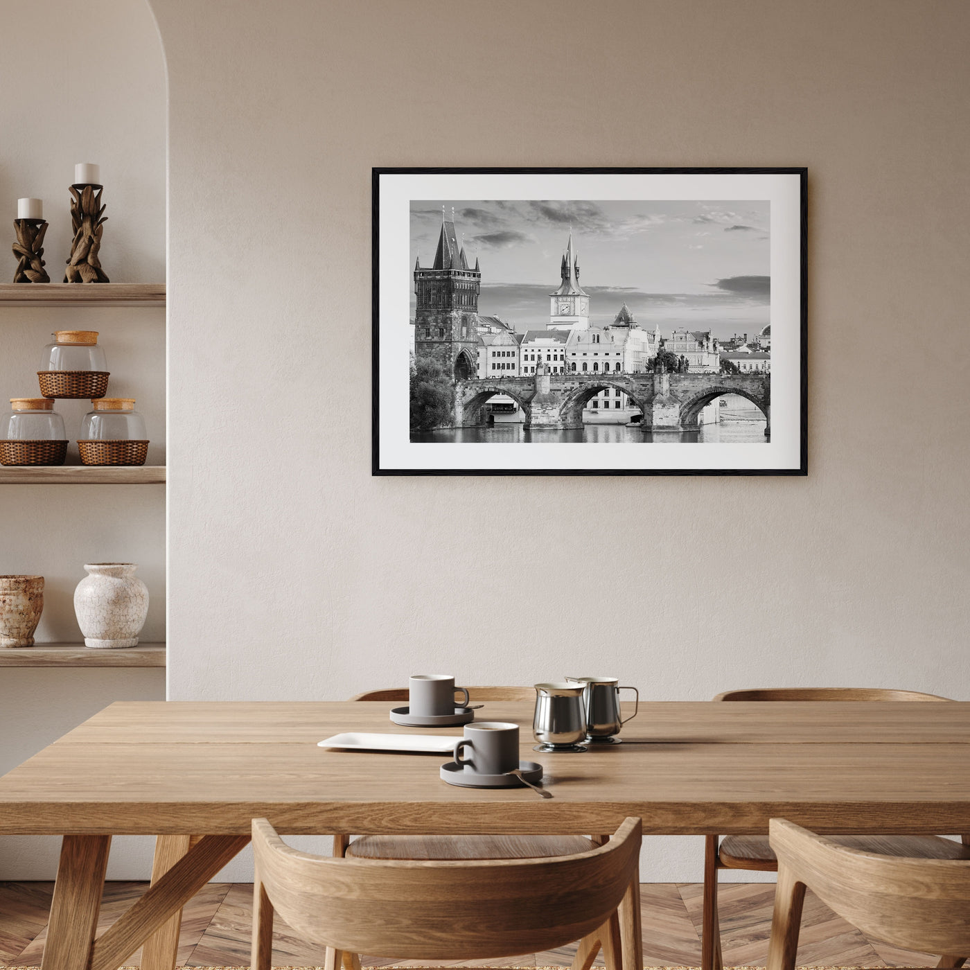 Prague Landscape B&W Poster