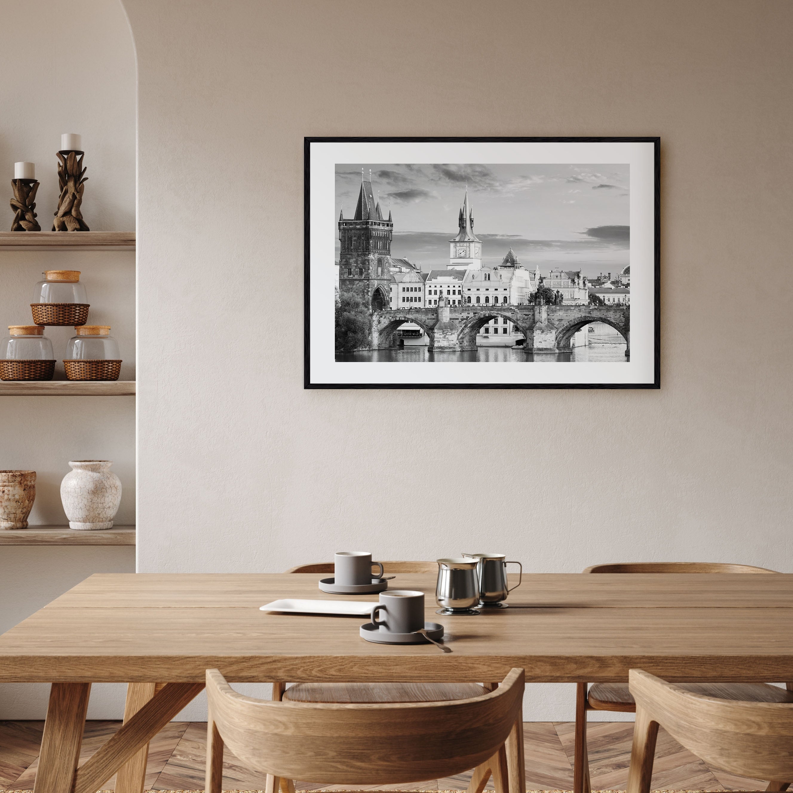 Prague Landscape B&W Poster