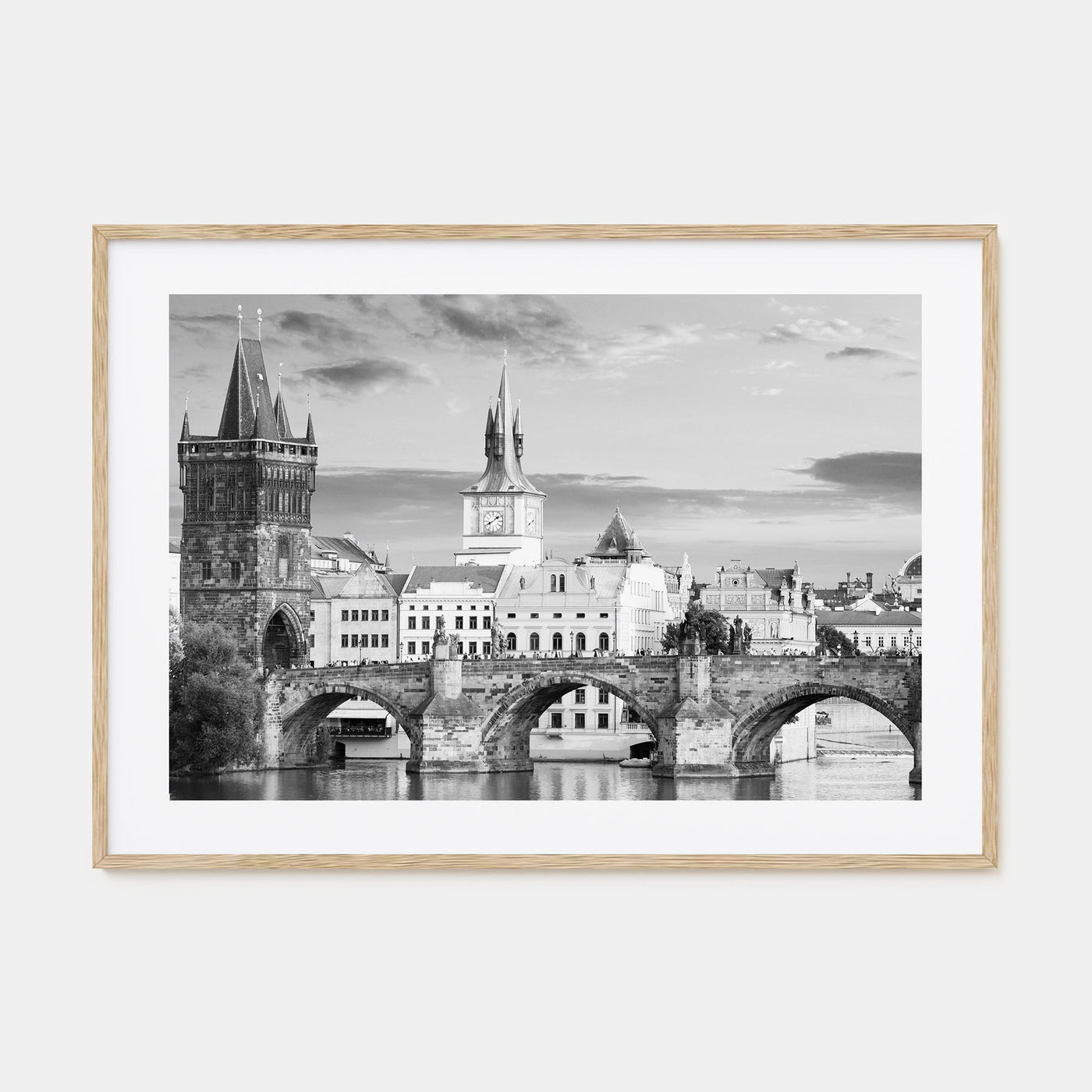 Prague Landscape B&W Poster